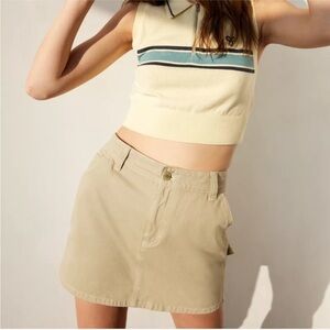 TNA Aritzia 4 The Bellan Mini Tan Denim Skirt